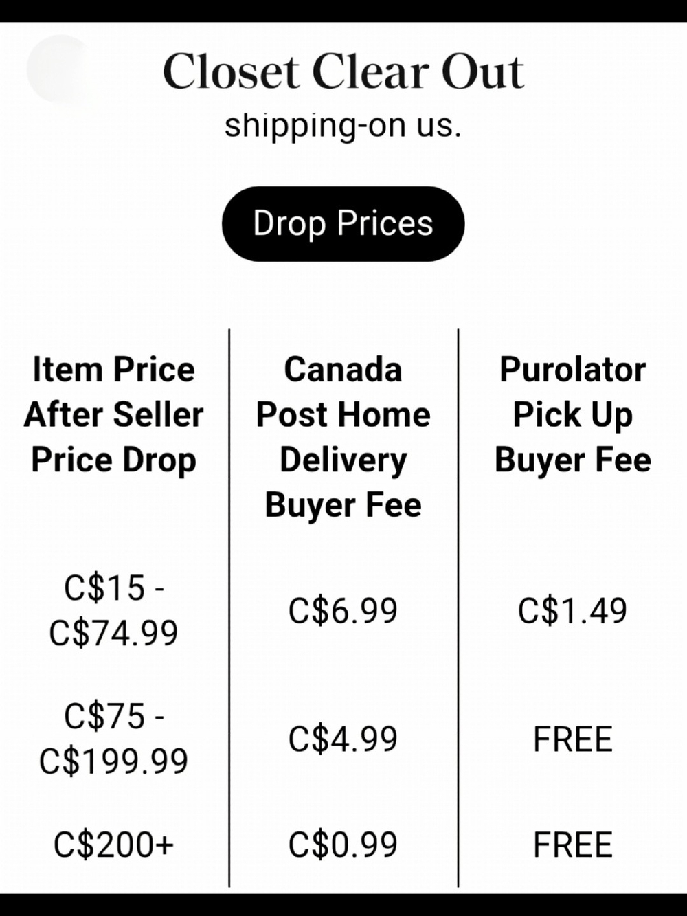 🌟Poshmark - Closet Clear Out Promotion FREE Purolator Shipping >$75.00🌟